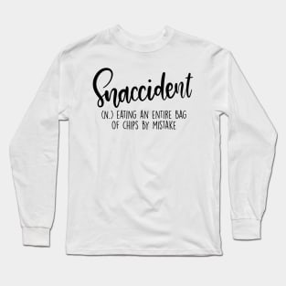 Snaccident Funny Aesthetic Word Definition Long Sleeve T-Shirt